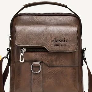 Classic Brown Leather Messenger Bag